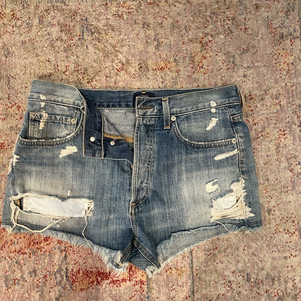 A Gold E Parker distressed denim shorts